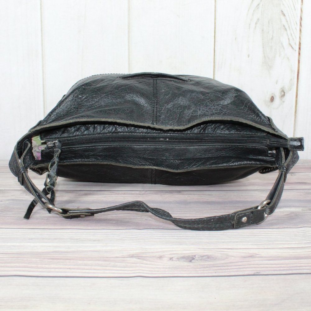 The Sak Black Leather Slouchy Studded Hobo Shoulder Bag Purse Handbag - Picture 5 of 12